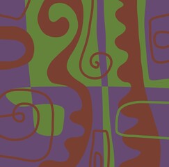 Minimal abstract image for modern interior. The picture is painted by hand on a tablet.