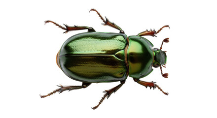 Isolated Rose Chafer beetle, iridescent insect in studio light, insect in pristine condition
