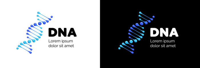 Abstract DNA helix logo vector. Modern medical and biotech design symbolizing genetics, heredity and evolution. Perfect for science, medicine, biology or molecular technology branding. © Azat Valeev