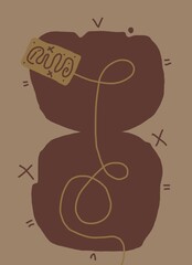 Minimal abstract image for modern interior. The picture is painted by hand on a tablet. © neurostructure