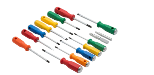  Multi Colored Screwdriver Kit Neatly Placed Isolated Background.png