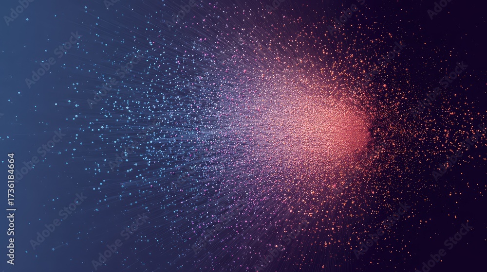 Wall mural digital data stream expanding network connection