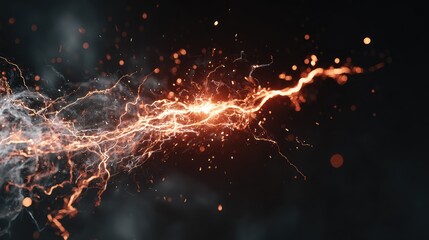 Electric lightning bolt discharging power and sparks