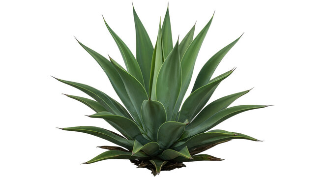Isolated agave plant with spiky green leaves in a tropical garden ready to be planted - Powered by Adobe