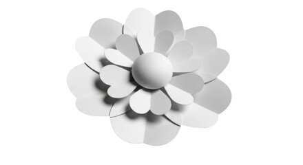 Isolated paper flower wall art handmade for decoration. Craft element for interior decor.
