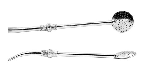 chimarrão gourd, typical drink from brazil, south america, herbs and infusion, chimarrão paraphernalia on white background