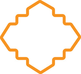 Abstract geometric octagon frame with decorative orange border and white center