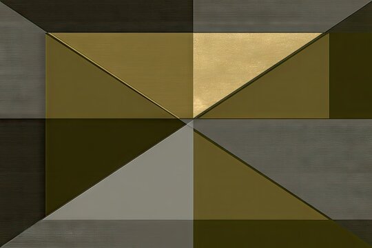 Geometric pattern of metallic gold triangles in a framed square
