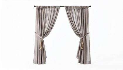 silver curtain with a ribbon