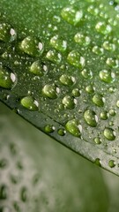 green leaf with water drops