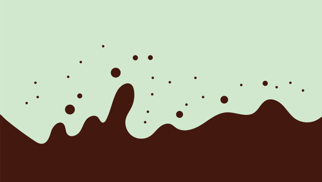 Chocolate splash with mint green background, creating a visually appealing and delicious design element for various applications