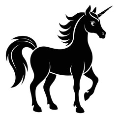 Unicorn vector clean black silhouette design white background