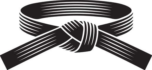 Judo belt knot silhouette vector 