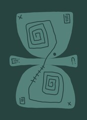 Minimal abstract image for modern interior. The picture is painted by hand on a tablet. © neurostructure