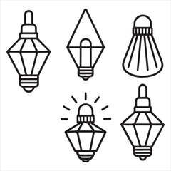 Fototapeta premium xenon lamp icons set outline