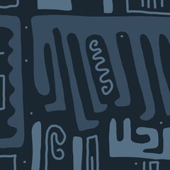 Minimal abstract image for modern interior. The picture is painted by hand on a tablet. © neurostructure