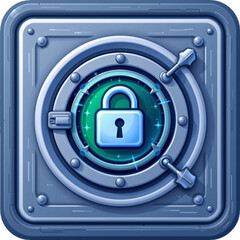 Secure lock mechanism illustration digital art tech environment close-up view cybersecurity concept