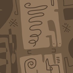 Minimal abstract image for modern interior. The picture is painted by hand on a tablet. © neurostructure