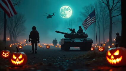 The US Army on Halloween Night