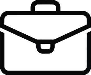 Black outline of an open briefcase icon business work