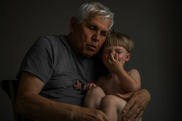 Portrait of Grandfather and Grandson in Soft Natural Light
