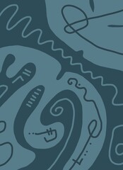 Minimal abstract image for modern interior. The picture is painted by hand on a tablet. © neurostructure