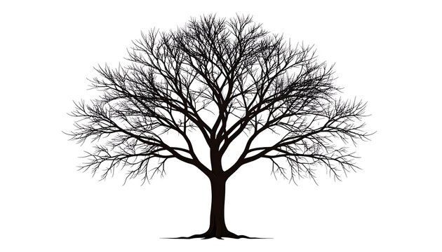 Silhouette of a bare winter tree - Powered by Adobe