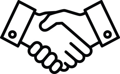 Handshake icon with two hands shaking agreement deal