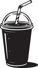 Soda cup silhouette vector