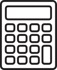 Outline icon of a calculator with a blank screen symbol