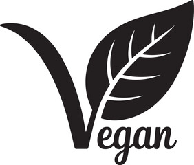 Vegan badge silhouette vector