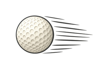 Fototapeta premium Golf ball flying with speed lines, a dynamic vector illustration for sport, game and championship