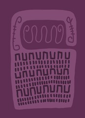 Minimal abstract image for modern interior. The picture is painted by hand on a tablet. © neurostructure