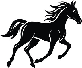 Running Horse Silhouette Logo Vector