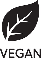 Vegan leaf silhouette vector