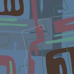 Minimal abstract image for modern interior. The picture is painted by hand on a tablet. © neurostructure