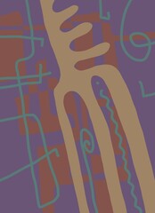 Minimal abstract image for modern interior. The picture is painted by hand on a tablet. © neurostructure