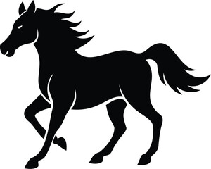 Running Horse Silhouette Logo Vector