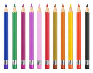 Row of colorful pencils