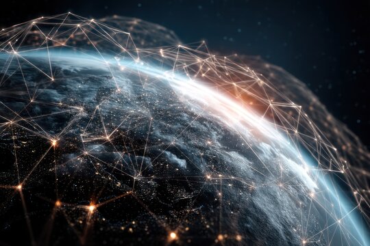 Abstract 5G global network technology background design - Powered by Adobe