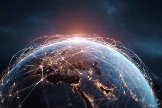 Abstract 5G global network technology background design