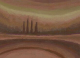 Abstract image for modern interior. The picture is painted by hand on a tablet.
