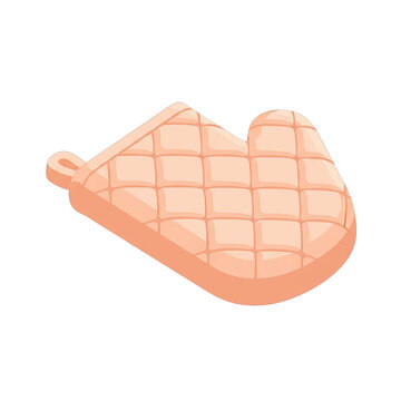 peach quilted oven mitt isolated clip art preview