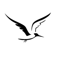 Obraz premium Albatross. Albatross simple black and white line art vector logo