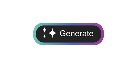 Glow effect generate button with sparkles and gradient border