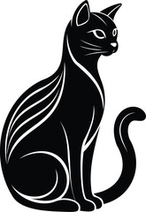 Elegant Cat Silhouette Logo Vector