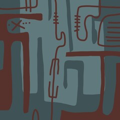 Minimal abstract image for modern interior. The picture is painted by hand on a tablet. © neurostructure