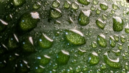 water drops on green leaf