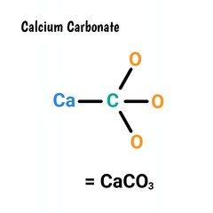 Calcium carbonate CaCO3 molecular structure vector illustration