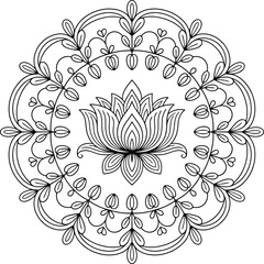 Round Mandala Design Vector